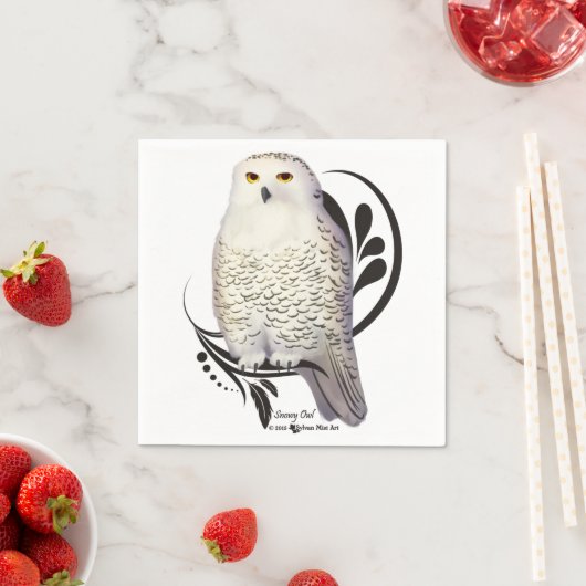 Serviette En Papier Chouette des neiges (En situation)