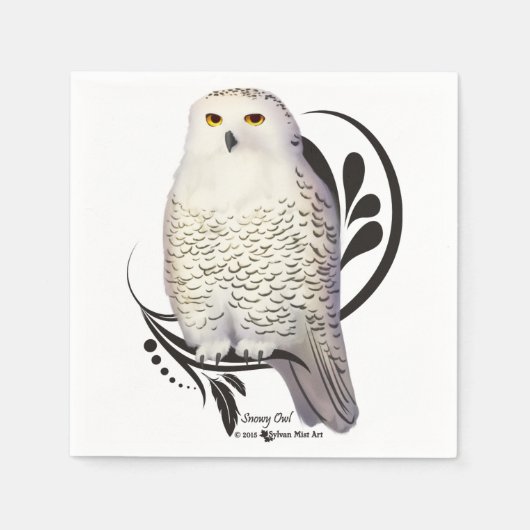 Serviette En Papier Chouette des neiges (Devant)