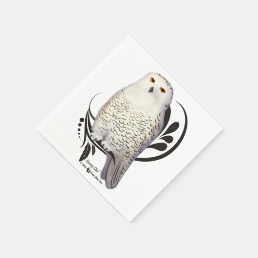 Serviette En Papier Chouette des neiges (Coin)