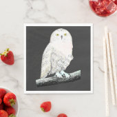 Serviette En Papier Chouette des neiges (En situation)