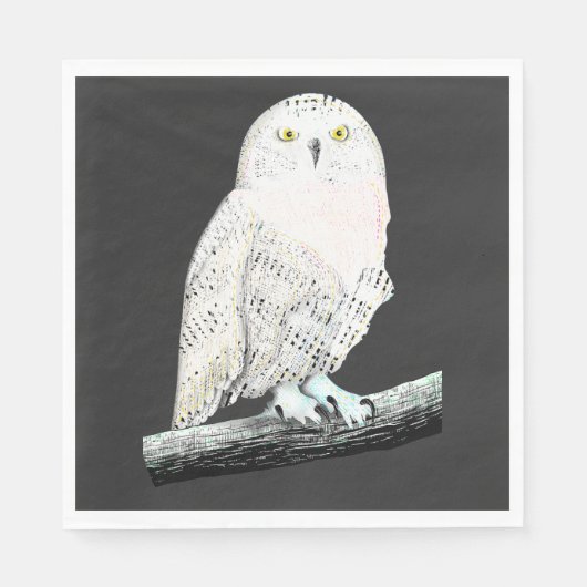 Serviette En Papier Chouette des neiges (Devant)