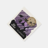 Serviette En Papier Chouette d'Halloween et chat Napkin personnalisé (Coin)
