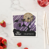 Serviette En Papier Chouette d'Halloween et chat Napkin personnalisé (En situation)