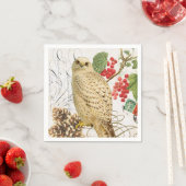 Serviette En Papier chouette d'hiver vintage (En situation)