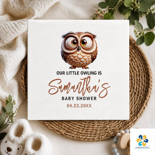 Serviette En Papier Chouette en caricature mignonne Baby Boy Douche