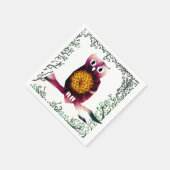 Serviette En Papier Chouette, hibou Oiseau Floral Papier d'art (Coin)