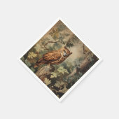 Serviette En Papier Chouette majestueuse dans une forêt (Coin)