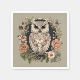 Serviette En Papier Chouette mignonne Cottagecore