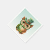 Serviette En Papier Chouette mignonne dans un chapeau vert (Coin)