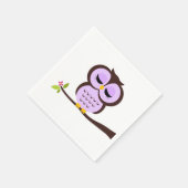 Serviette En Papier Chouette mignonne pourpre (Coin)