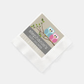 Serviette En Papier Chouette mignonne sur Branche bébé fille ou garçon (Coin)