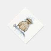 Serviette En Papier Chouette mouillée (Coin)