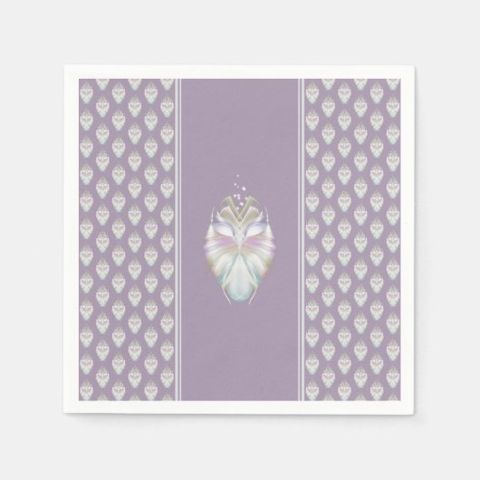 Serviette En Papier Chouette Oracle Pastel Purple (Devant)