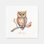 Serviette En Papier Chouette personnalisée (Devant)