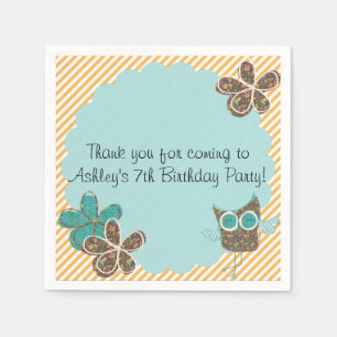 Serviette En Papier Chouette personnalisée Papier de fête d'anniversai