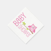 Serviette En Papier Chouette rose Baby shower Napkin (Coin)