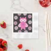 Serviette En Papier chouette rose mignonne (En situation)