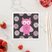 Serviette En Papier chouette rose mignonne (En situation)