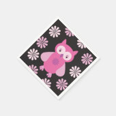 Serviette En Papier chouette rose mignonne (Coin)