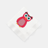 Serviette En Papier Chouette Rose Mignonne (Coin)