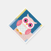 Serviette En Papier Chouette rose mignonne Baby shower boisé neutre pa (Coin)