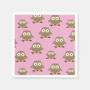 Serviette En Papier Chouettes