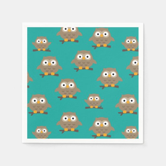Serviette En Papier Chouettes (Devant)