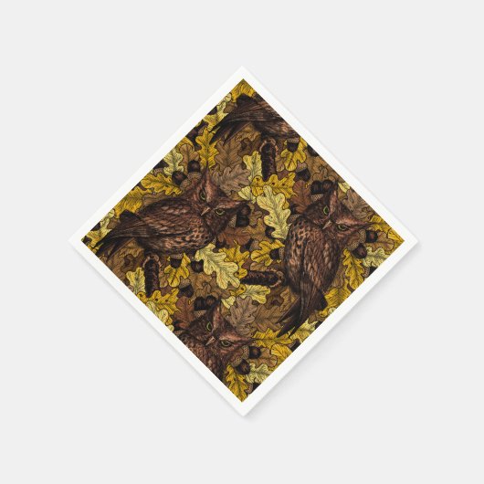 Serviette En Papier Chouettes d'automne (Coin)