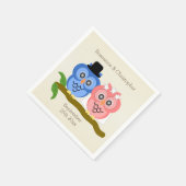 Serviette En Papier Chouettes Design Champagne Mariage couleur (Coin)