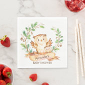 Serviette En Papier Chouettes en bois Baby shower Papier Naples (En situation)