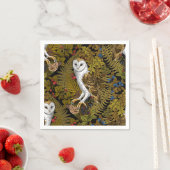 Serviette En Papier Chouettes, fougères, chênes et baies 2 (En situation)