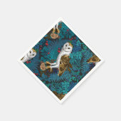 Serviette En Papier Chouettes, fougères, chênes et baies 3 (Coin)
