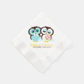 Serviette En Papier Chouettes mariages (Coin)