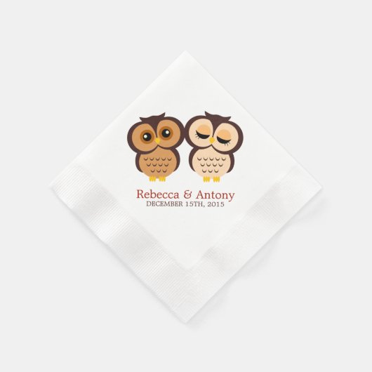 Serviette En Papier Chouettes mariages de automne (Coin)