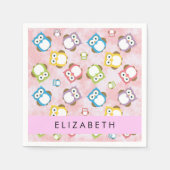Serviette En Papier Chouettes mignonnes, Chouette Motif, Chouettes col (Devant)