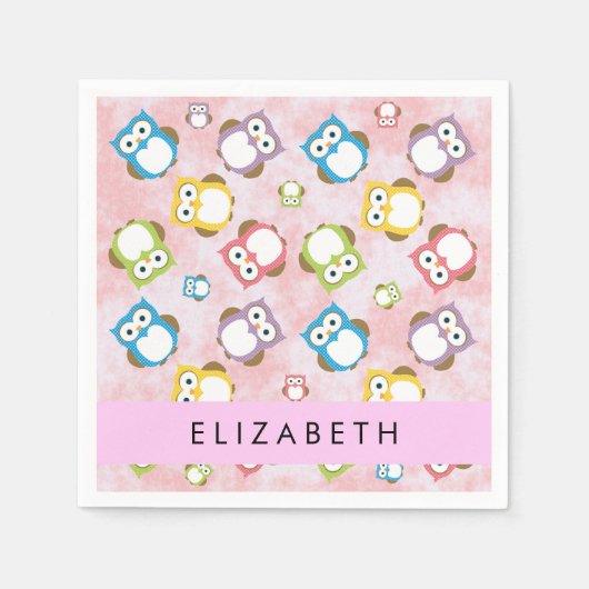 Serviette En Papier Chouettes mignonnes, Chouette Motif, Chouettes col (Devant)