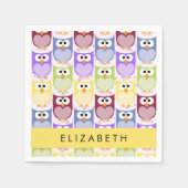 Serviette En Papier Chouettes mignonnes, Chouette Motif, Chouettes col (Devant)