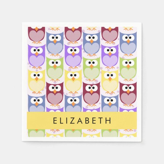 Serviette En Papier Chouettes mignonnes, Chouette Motif, Chouettes col (Devant)