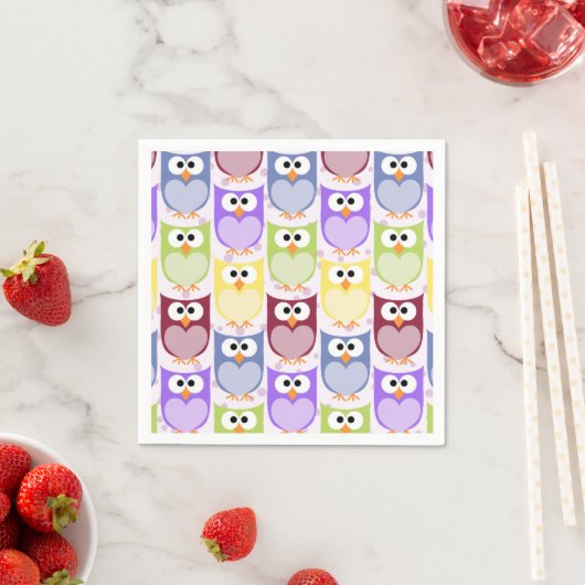 Serviette En Papier Chouettes mignonnes, Chouette Motif, Chouettes pou (En situation)