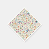 Serviette En Papier Chouettes mignonnes en fleurs (Coin)