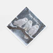 Serviette En Papier Chouettes neigeuses de Noël (Coin)