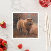 Serviette En Papier Chow Chow à l'automne Feuilles automne Inspire (En situation)