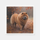 Serviette En Papier Chow Chow à l'automne Feuilles automne Inspire (Devant)