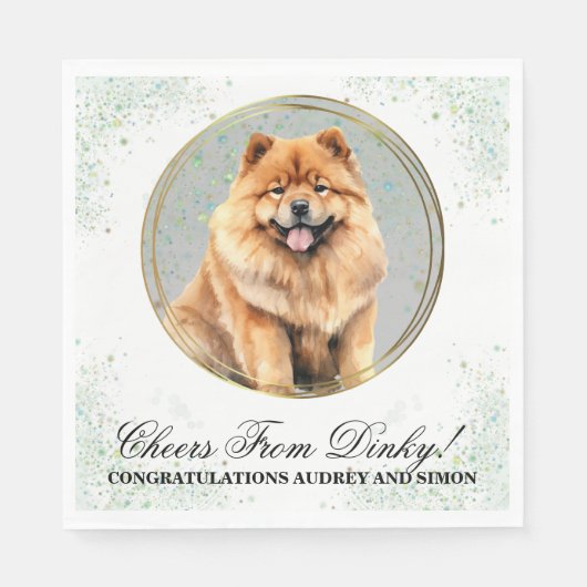 Serviette En Papier Chow Chow Chien Mariage Napkins Avec Chiens Photo (Devant)
