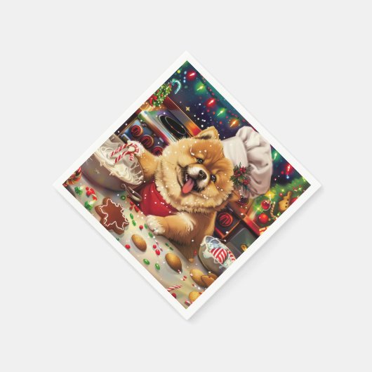 Serviette En Papier Chow Chow Holiday Baking : Festive Noël (Coin)