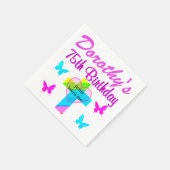 SERVIETTE EN PAPIER CHRÉTIEN 75E NAPKINS CUSTOMISÉS D'ANNIVERSAIRE (Coin)