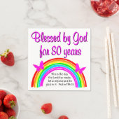 SERVIETTE EN PAPIER CHRÉTIEN 80E ANNIVERSAIRE (En situation)