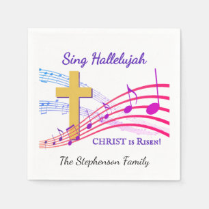 Serviette En Papier Chrétien ALLELUIA CHRIST EST RESSUSCITÉ Pâques