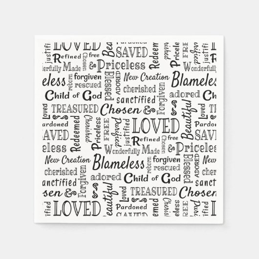 Serviette En Papier Chrétien Chrétien Paroles D'Affirmation (Devant)