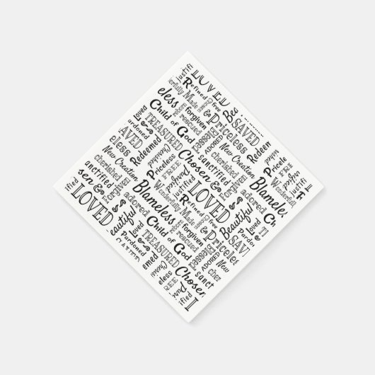 Serviette En Papier Chrétien Chrétien Paroles D'Affirmation (Coin)